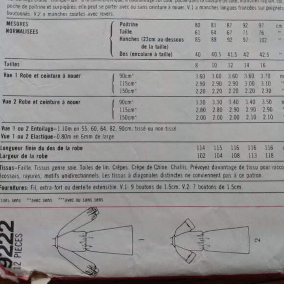 Vintage Mock Wrap Dress Sewing Pattern Size 12 Simplicity 9222 70s Retro - Picture 10 of 16